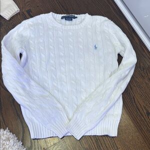 Ralph Lauren White Cable Knit Sweater